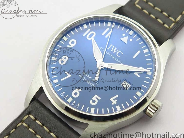 MIROTIME 0203 MARK XVIII Le Petit Prince IW327004 SS FKF 1:1 Best Edition Blue Dial On Brown Leather Strap Trendsetting 7117